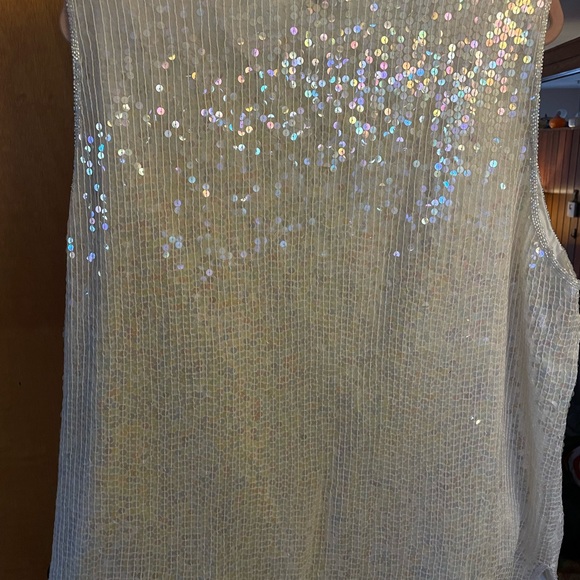 Iridescent sequin and beaded vintage top - Picture 2 of 3